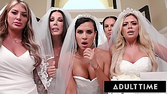 Planejadora De Casamento Com Pau Grande É Disciplinada Por Noivas Milf De Peitos Grandes Em Uma Orgia Bdsm