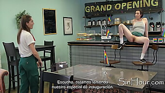 Small And Petite Teens Explore Their Sexuality In A Lesbian Cafe