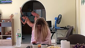 Mom Watches As Stepdaughter Gets Ass Fucked By Stepdad In Fridge