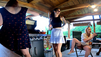 Voyeuristic Fun With Panties-Less Girls In A Sizzling Outdoor Bbq Party