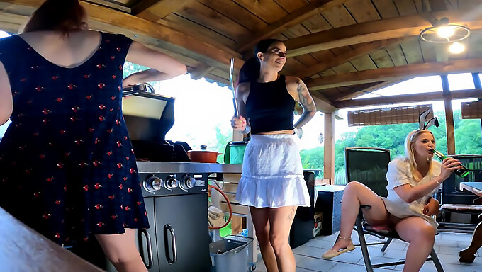 Voyeuristic Fun With Panties-Less Girls In A Sizzling Outdoor Bbq Party