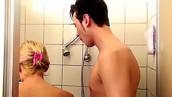 German Milf Seduces Stepson In The Shower And Gets Fucked