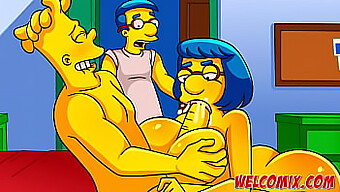 The Simptoons Cartoon Depicts Bart Fucking His Friend'S Mother With Big Natural Tits