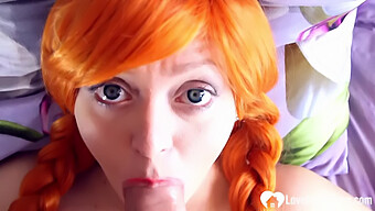 Redhead Babe Gets Face Fucked In Homemade Cosplay Game Video