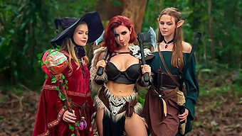 Redheaded Vixens In D&D World: Sweetie Fox, Diana Rider, And Arinafox In Erotic Escapade